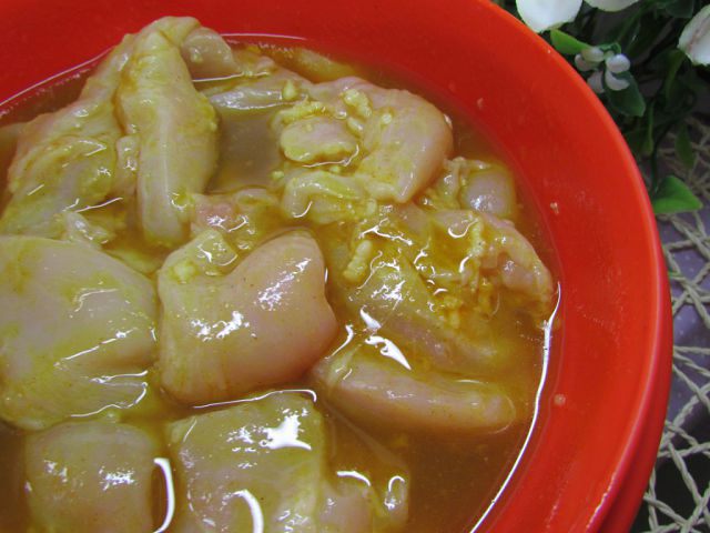 Шашлык из курицы с овощами