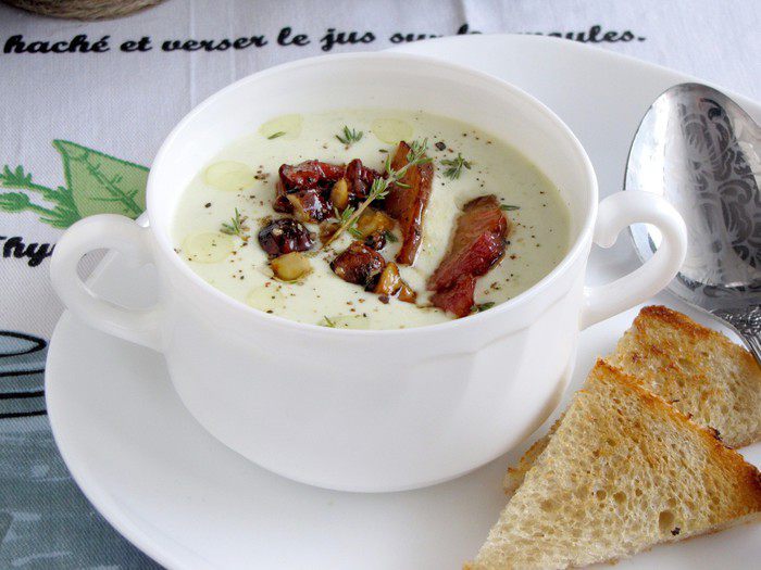 Сырный суп с грудинкой