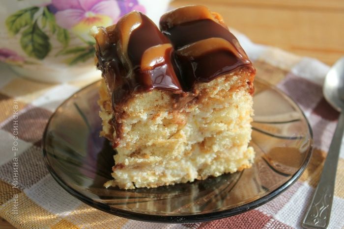 Торт из бисквитного печенья с лимонным кремом