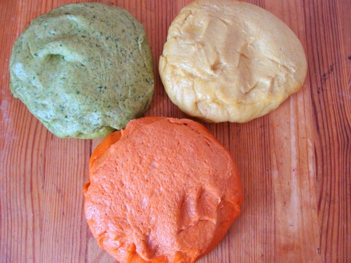 Цветной хлеб без дрожжей &amp;quot;Коса-краса&amp;quot; с натуральными добавками 