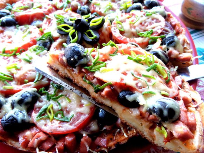 Пицца, приготовленная без духовки