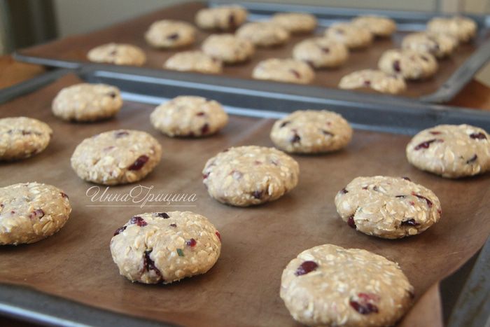 Овсяное печенье с вяленой клюквой