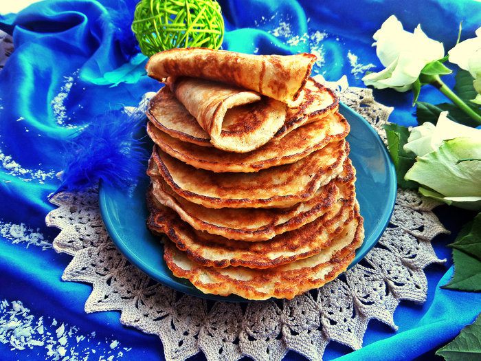 Блинчики с кокосом и отрубями