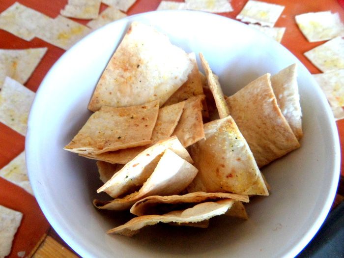 Чипсы из лаваша к постному грибному супчику