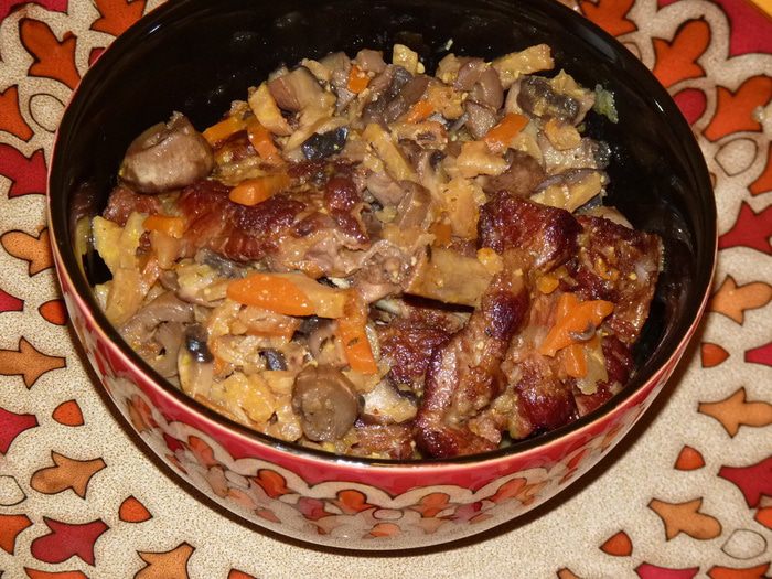 Ребрышки с овощами