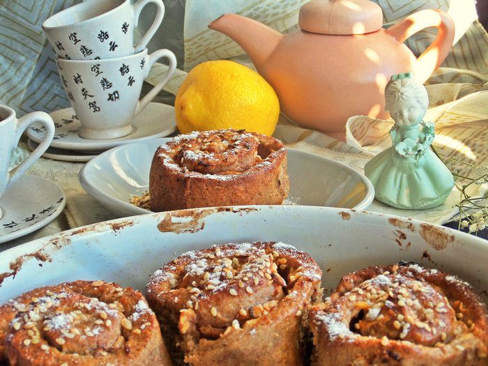 Булочки яблочные из полезной муки