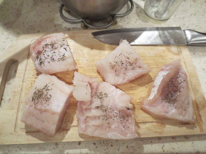 Треска с грибами под соусом Бешамель