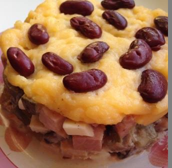 &amp;quot;Русский&amp;quot; салат с языком, грибами, ветчиной и красной фасолью