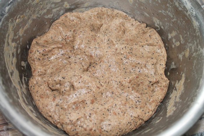 Хлеб на закваске льняной с маком 