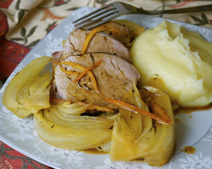 Филе с фенхелем под апельсиновым соусом 