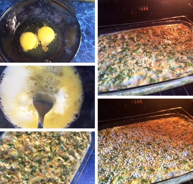 Картофельная запеканка с брынзой и шпинатом
