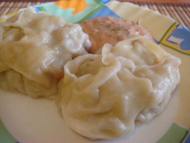 Манты с гусем
