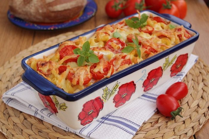 Макаронная запеканка с фасолью