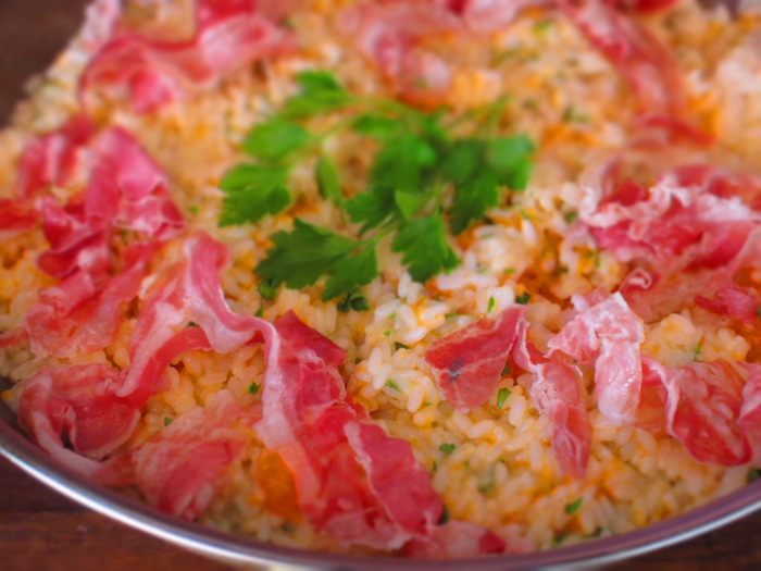 Ризотто с тыквой и беконом