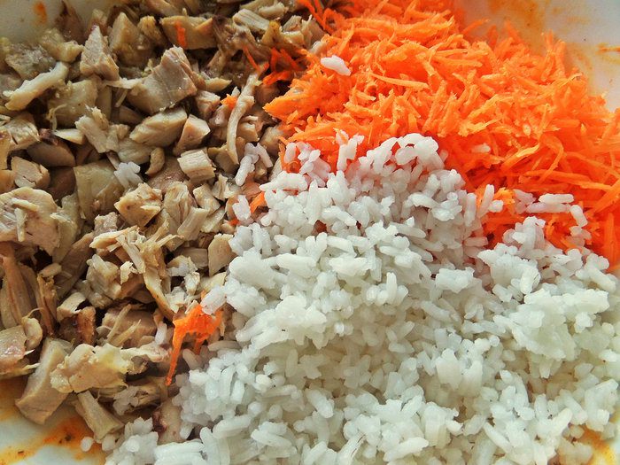 Кексы с курицей и рисом