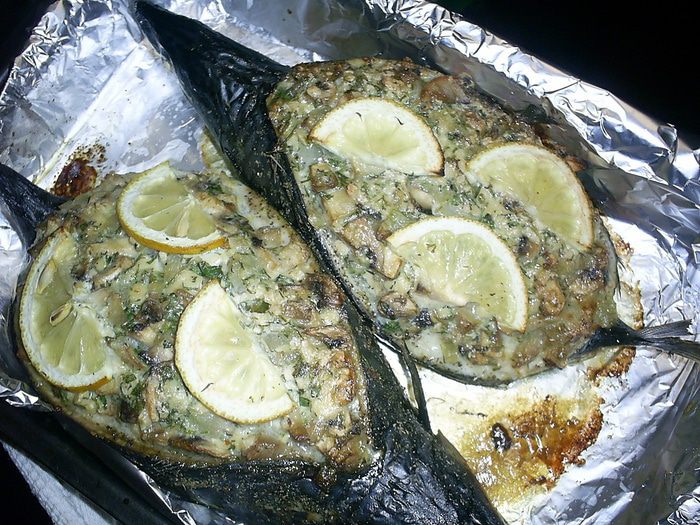 Фаршированная запеченная скумбрия &amp;quot;Праздничная&amp;quot;