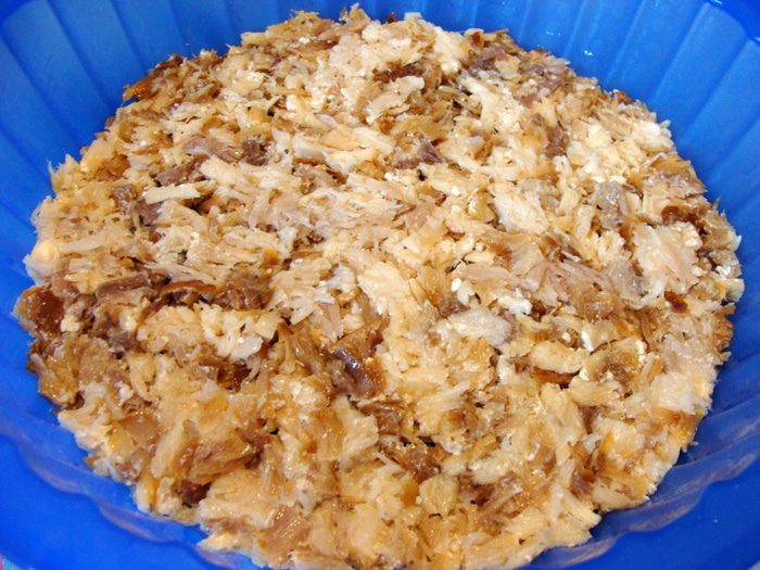 Слоеный салат с масляной рыбой &amp;quot;Раритетный&amp;quot;