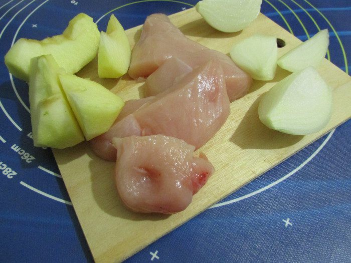 Закуска из курицы «Яблочные дольки»