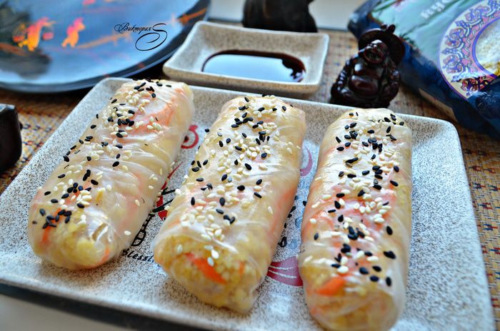 Спринг-роллы с кускусом и овощами