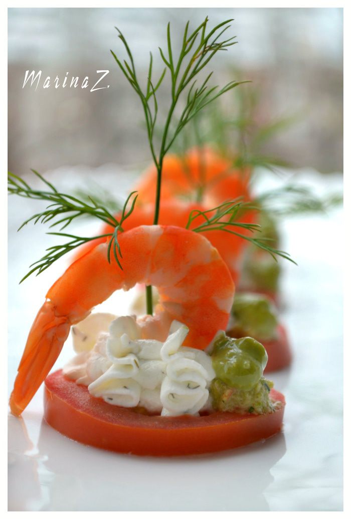 Легкая закуска с креветками