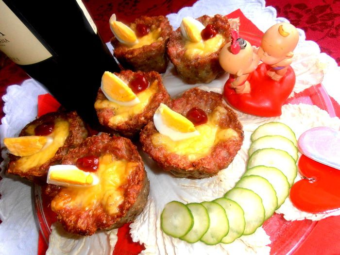 Мясные гнезда для романтического ужина