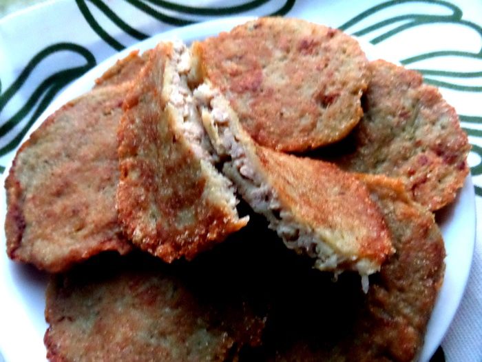 Драники с мясной начинкой