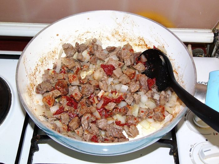 Рагу из зеленого горошка с мясом