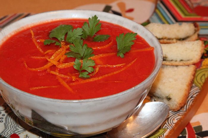 Овощной крем-суп с апельсиновым соком