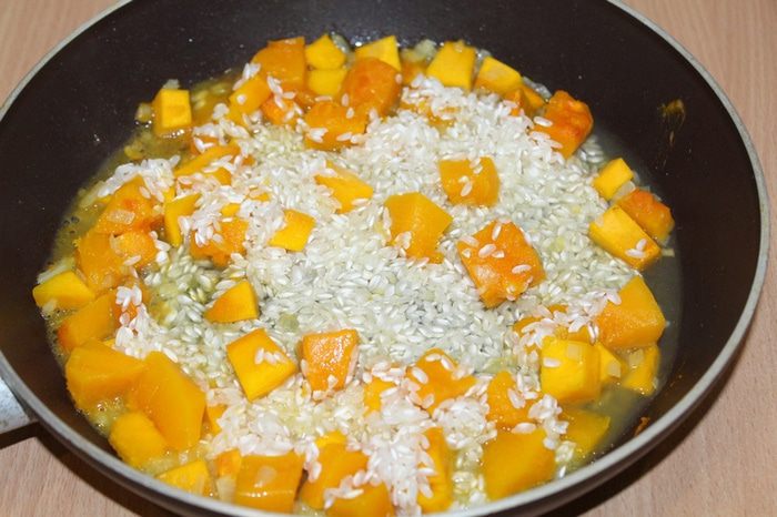 Ризотто с тыквой и белыми грибами