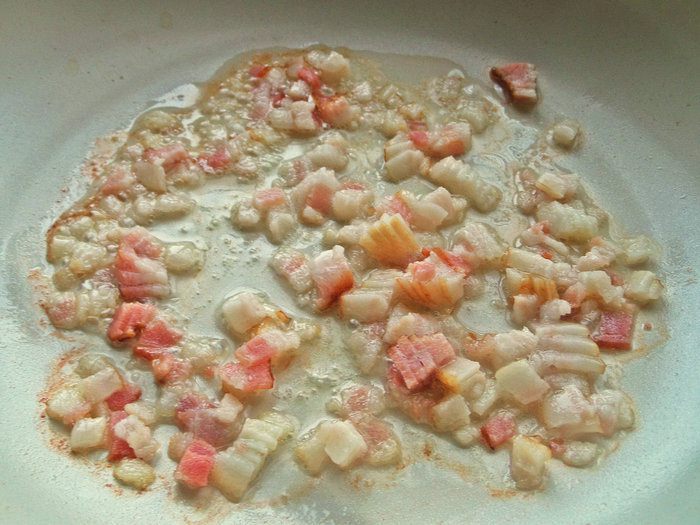 Полента с беконом и овощами