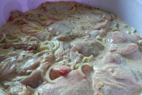 Шашлык из курицы на пиве