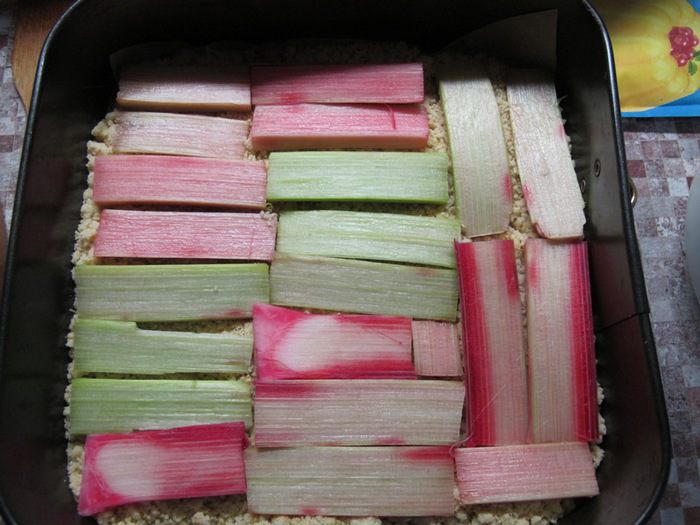 Ревенево-пудинговый пирог (Rhubarb pudding pie)