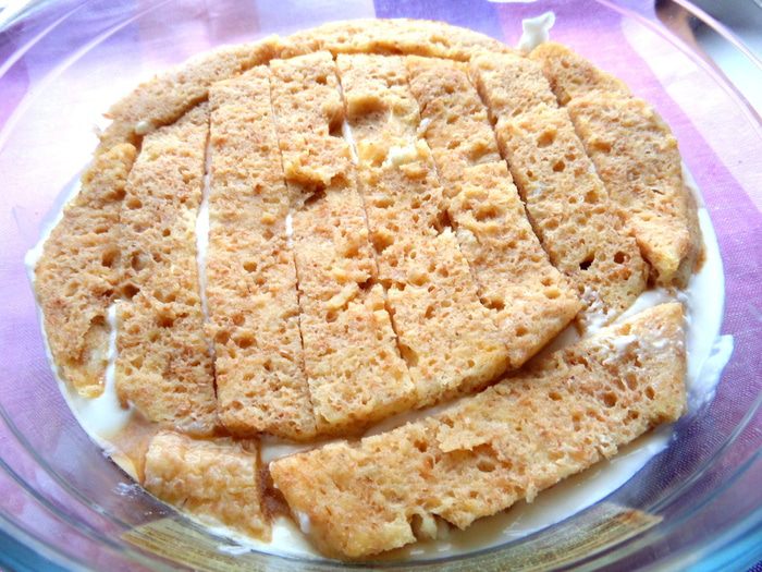 Тирамису на твороге с карамельной прослойкой