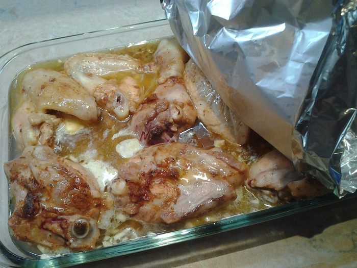 Курица с гречкой, запеченная в духовке