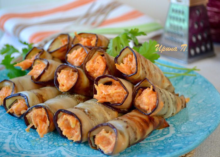 Баклажанные рулетики