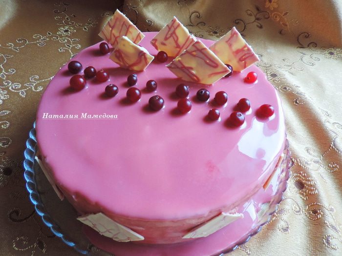 Клюквенный торт-мусс с миндальным пралине &amp;quot;Праздничный&amp;quot;