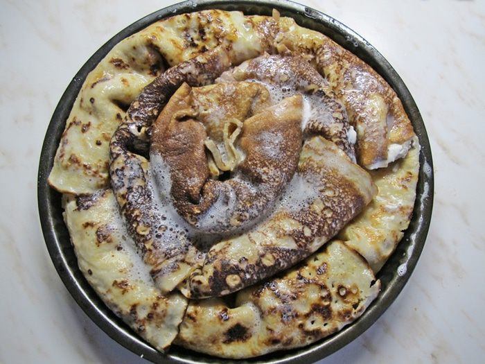 Пирог блинный «Три вкуса»