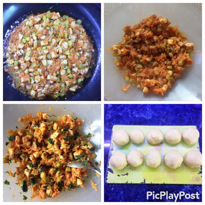 Закусочные трубочки с курицей и овощами 