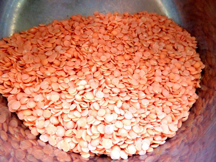 Постный салат из чечевицы