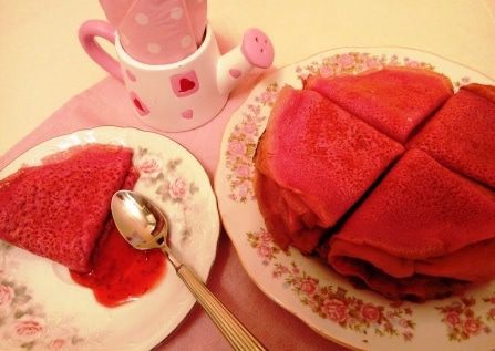 Розовые блинчики с грейпфрутом