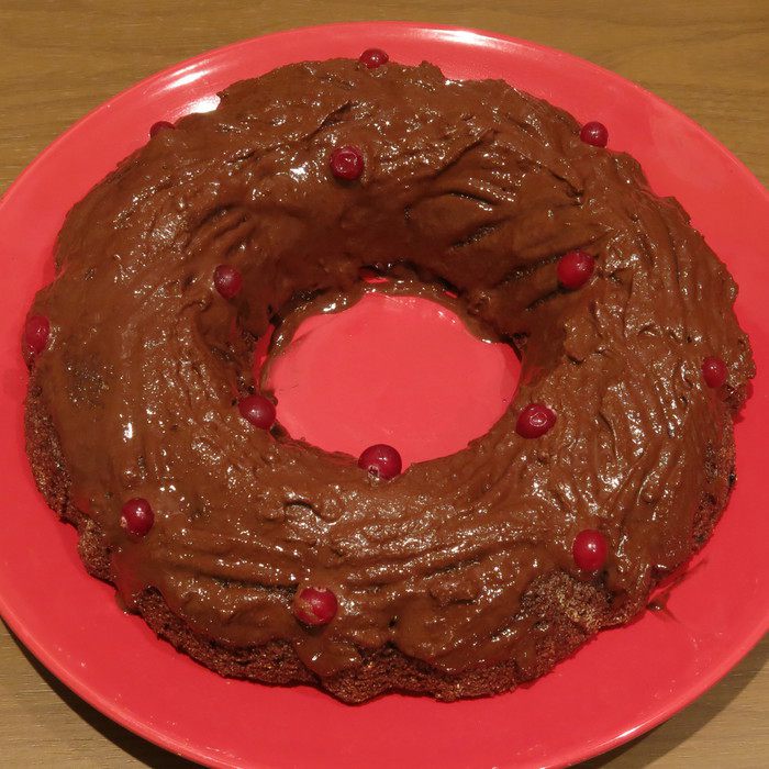 Кукурузный постный кекс с шоколадным мусcом