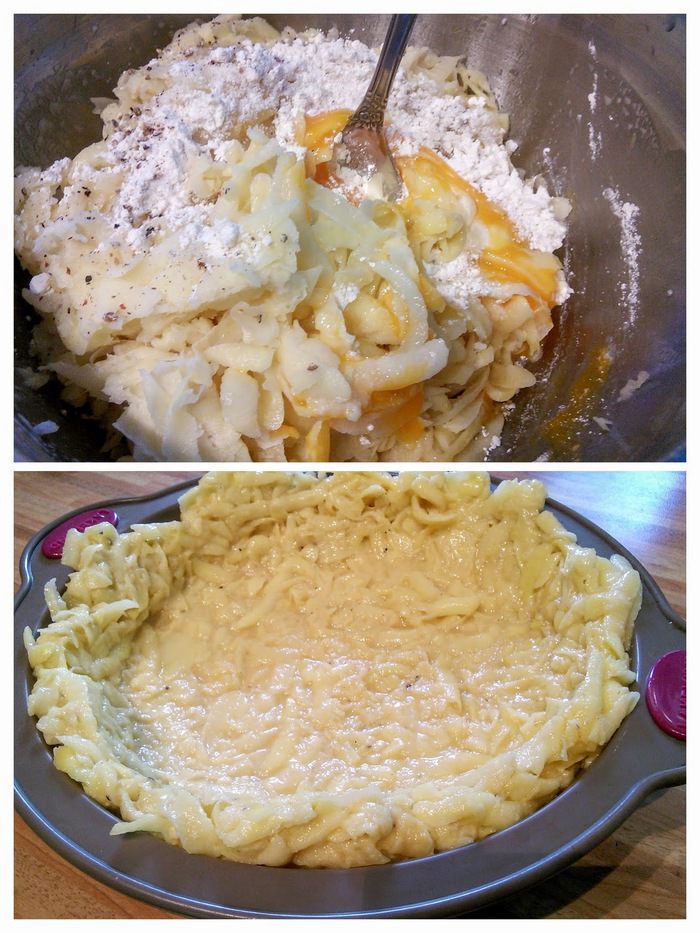 Картофельный киш с фетой и шпинатом 