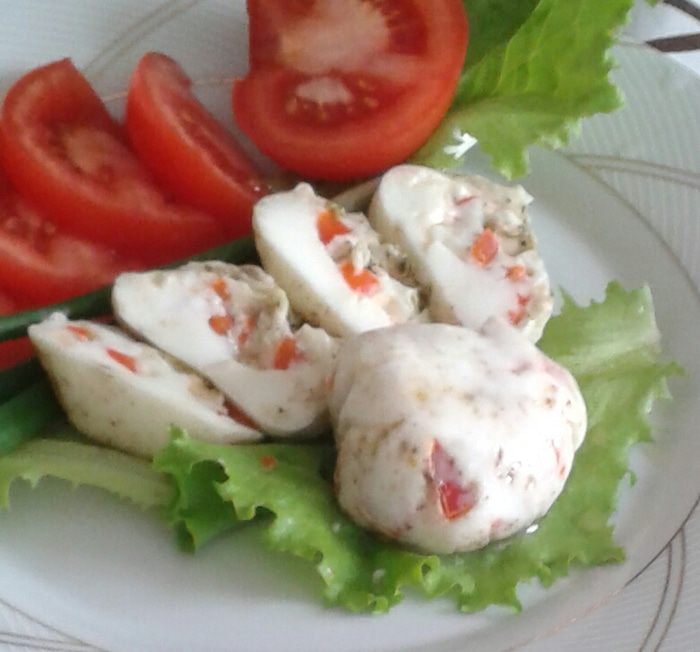 Закуска, приготовленная на белках со сладким перцем