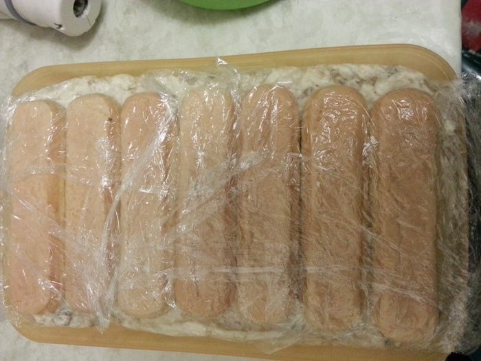 Творожный тирамису с кусочками какао-желе