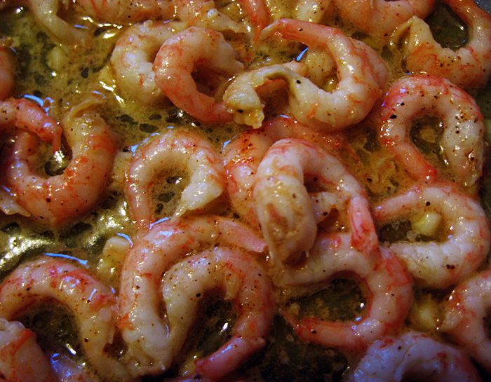 Баветте со сливочными креветками