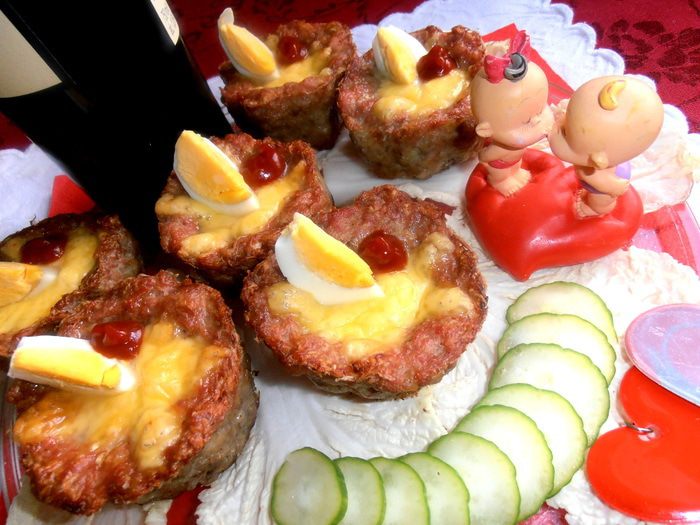 Мясные гнезда для романтического ужина