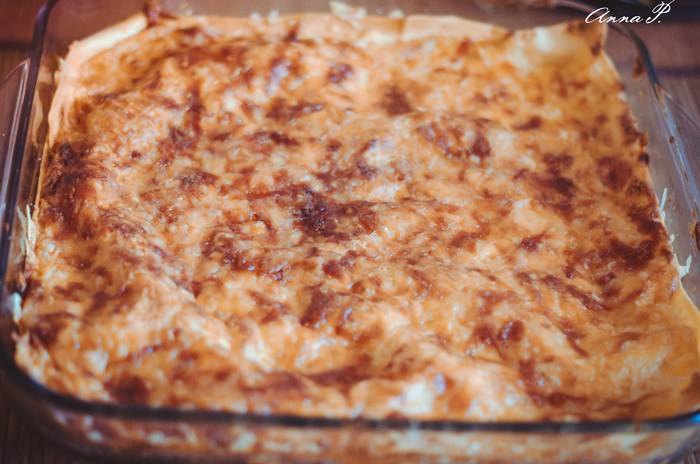 Лазанья сырная с грибами