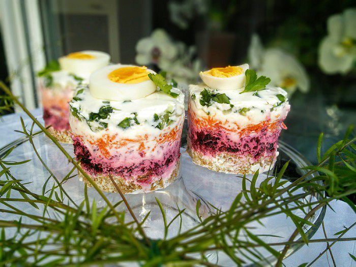 Легкие овощные закусочные тортики