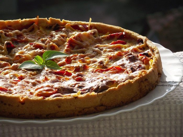 Киш с тыквой и мясом