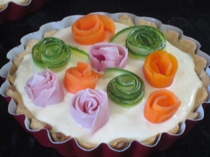 Тарталетки с овощами и йогуртовой заливкой